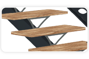 Escalier en bois moderne et minimaliste.